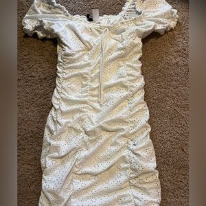 H&M ruffled white dress